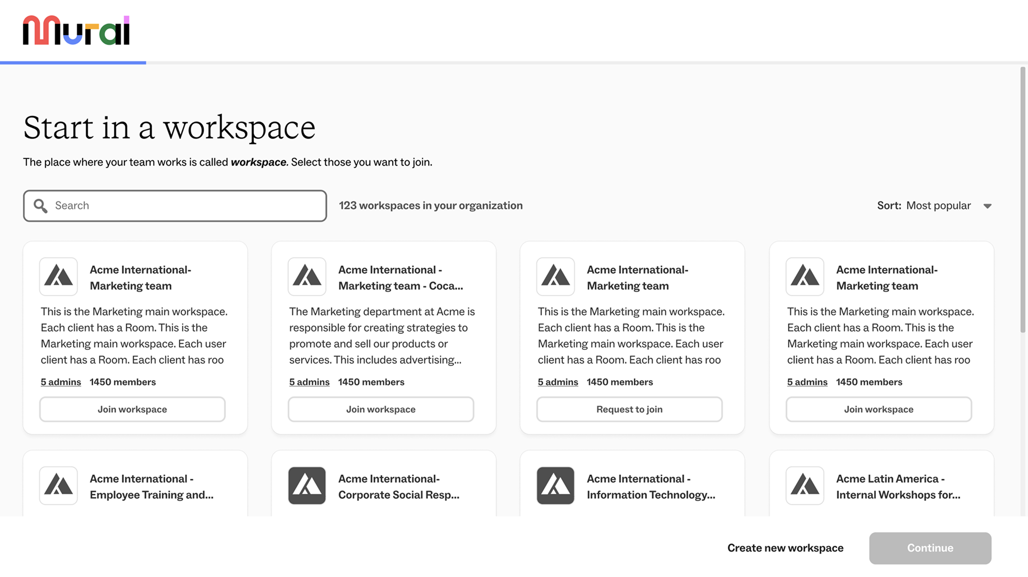 After: workspace screen
